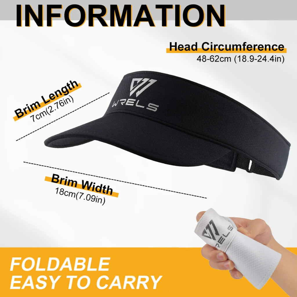 WRLES Cooling Stretchy Visor Hat – UV Protection, Open-Top Sports Sun Visor | Running, Tennis & Golf | Unisex
