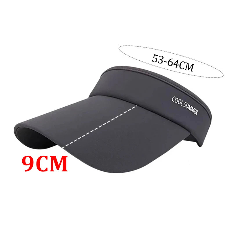 Ice Silk Long Brim Cooling Visor – UV Protection, Stretchy Open-Top Hat | Running, Cycling & Golf | Unisex