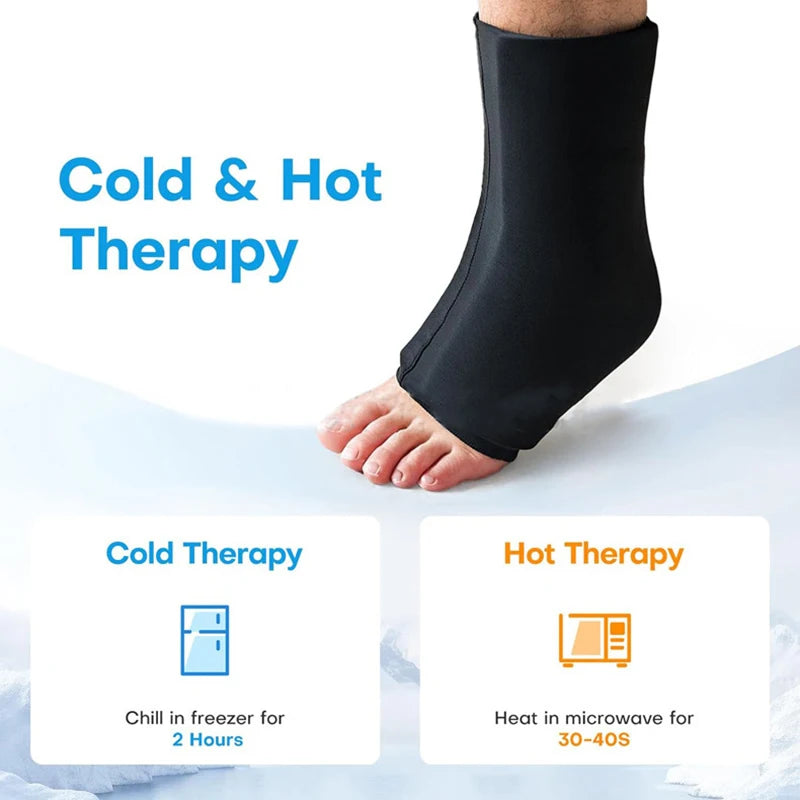 Reusable Hot & Cold Therapy Gel Foot Ice Pack Wrap – Cooling Sock for Plantar Fasciitis, Ankle Pain Relief & Arthritis | RUNGEAR