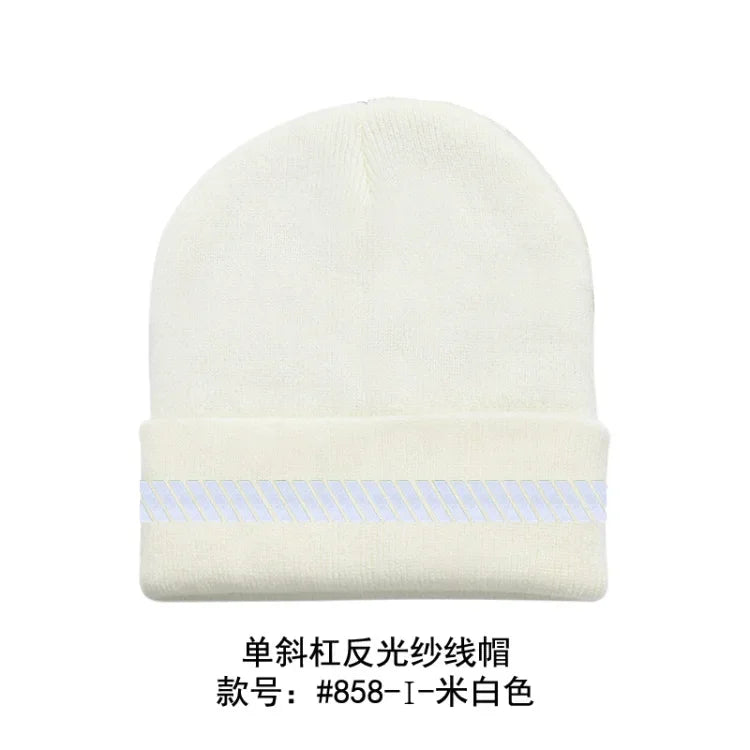 Reflective Hat Gear: High Visibility Safety Beanie, Reflective Knit, Ribbed Warm Winter Hats for Night Running, Hiking, Cycling / Rungear