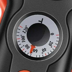 7-in-1 Emergency Survival Whistle – Compass, LED Flashlight, Thermometer & Signal Mirror | Hiking & Camping | Gray & Black