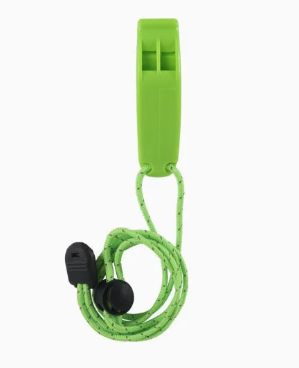 Loud Emergency Survival Whistle – Pealess, Compact, Braided Lanyard | Hiking, Camping & Rescue | Black, Red, Green & Orange