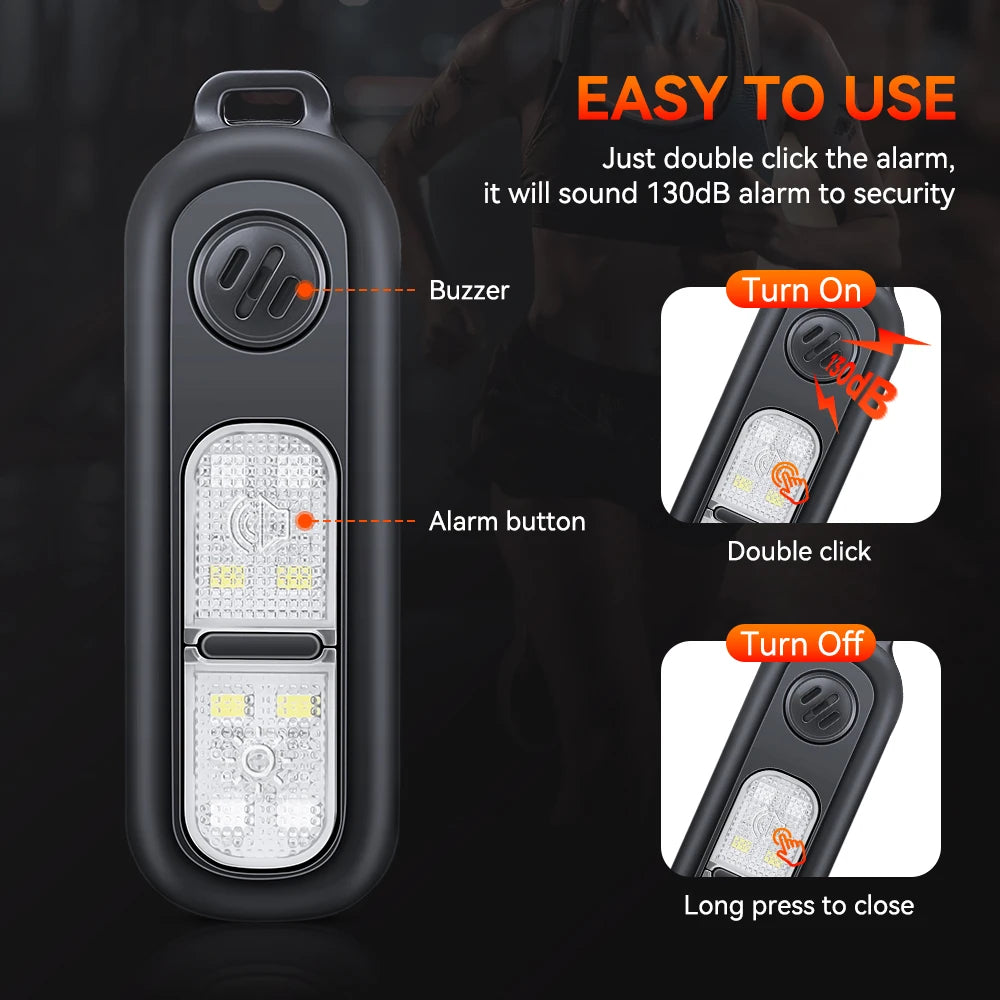 Awapow Personal Safety Alarm — 130dB Rechargeable Keychain with LED Light