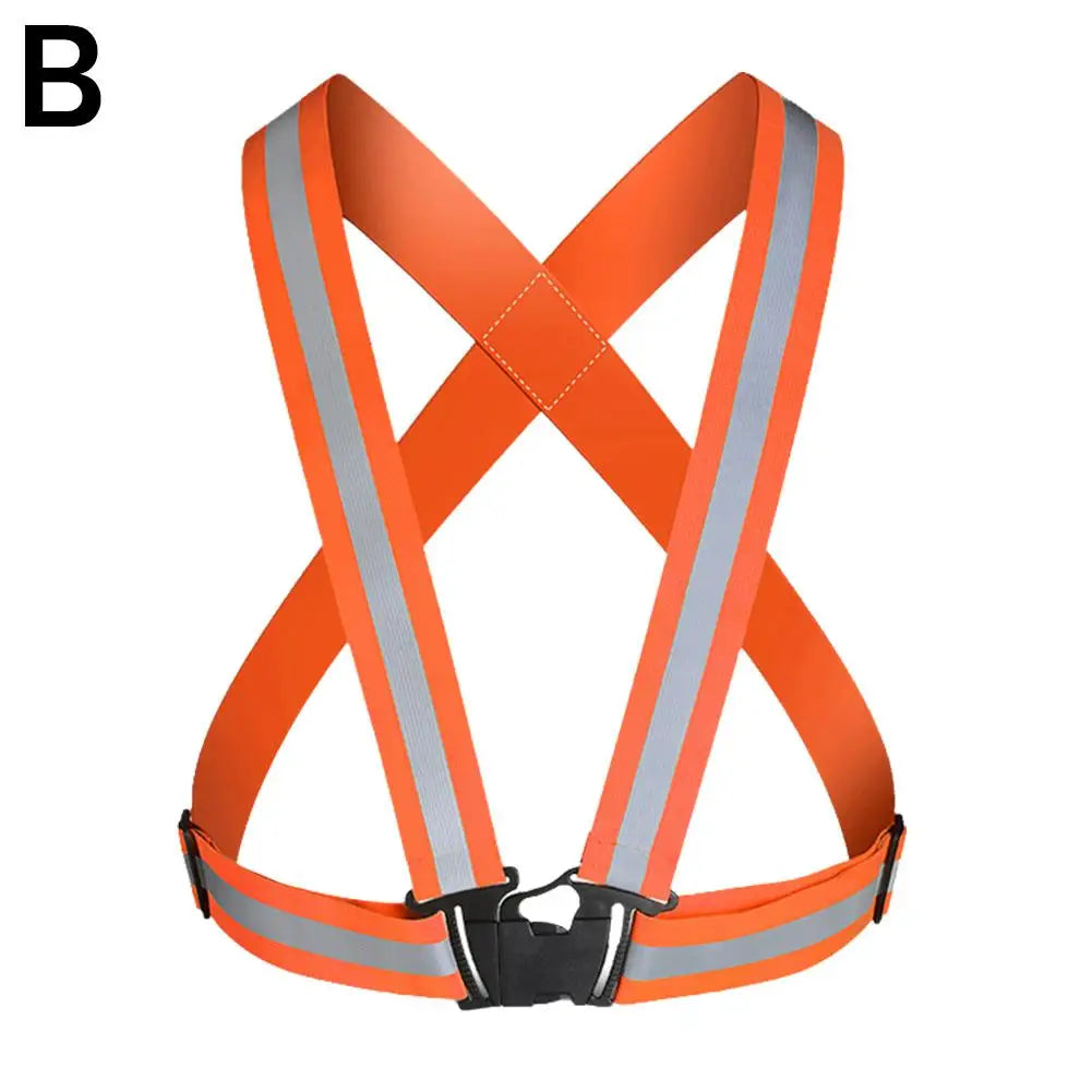 Reflective Safety Vest Harness – Adjustable, Elastic, High-Visibility | Night Running, Cycling & Outdoor | Adults & Children | 5 Colours