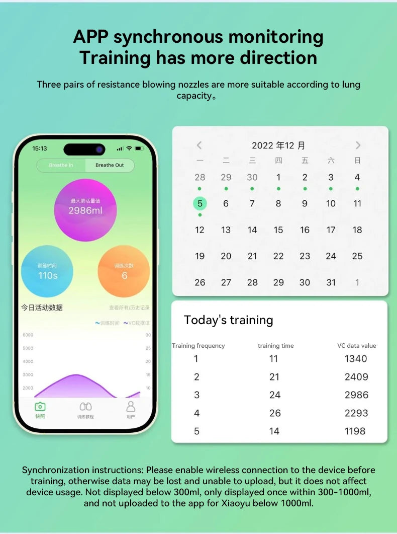 Bluetooth Spirometer Breath Trainer – Digital Lung Capacity & Respiratory Muscle Tester