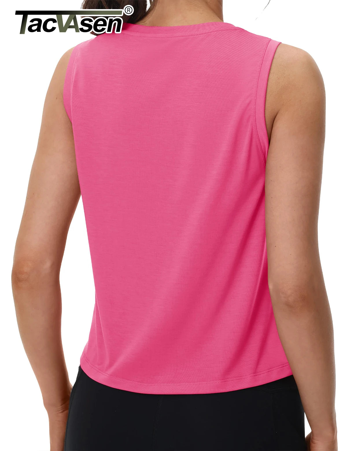 Women's Moisture-Wicking Clothing: TACVASEN Sleeveless, Loose Fit, Crew-Neck, Workout Crop Tank Tops / Rungear