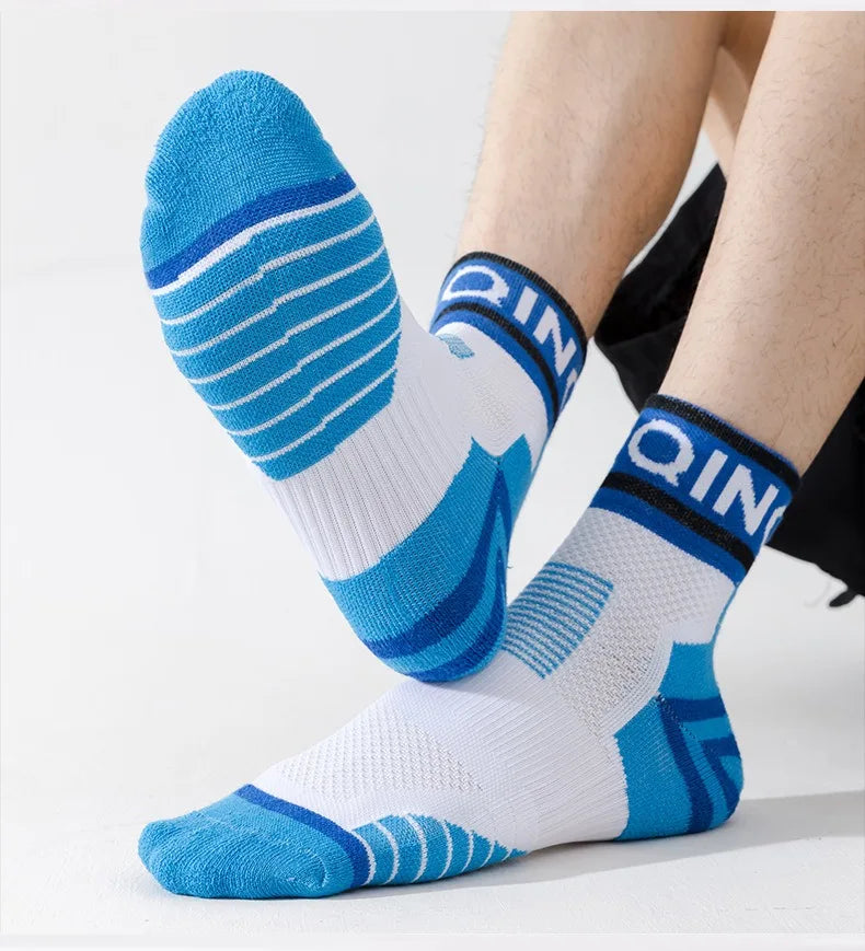 Marathon Sport Ankle Socks – 4-Pair Pack, Shock-Absorbing, Anti-Slip & Breathable