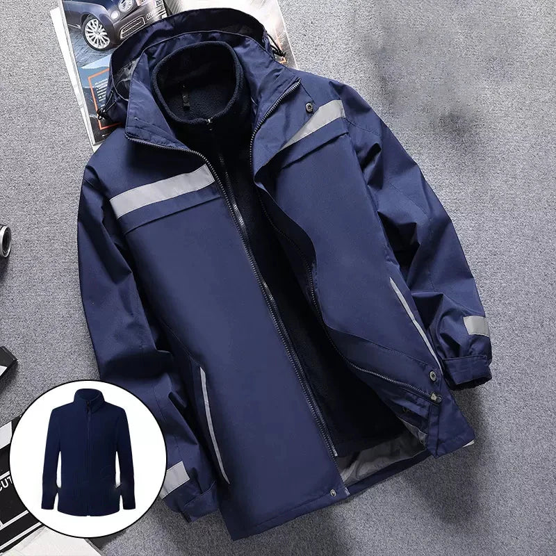Plus Size High Visibility Waterproof Windproof Safety Jacket Reflective with Detachable Liner
