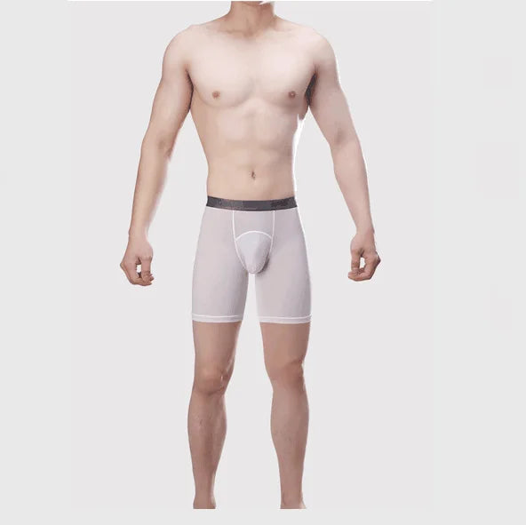 Men's Quick-Dry Compression Boxer Briefs | Long-Leg U-Pouch Sports Underwear