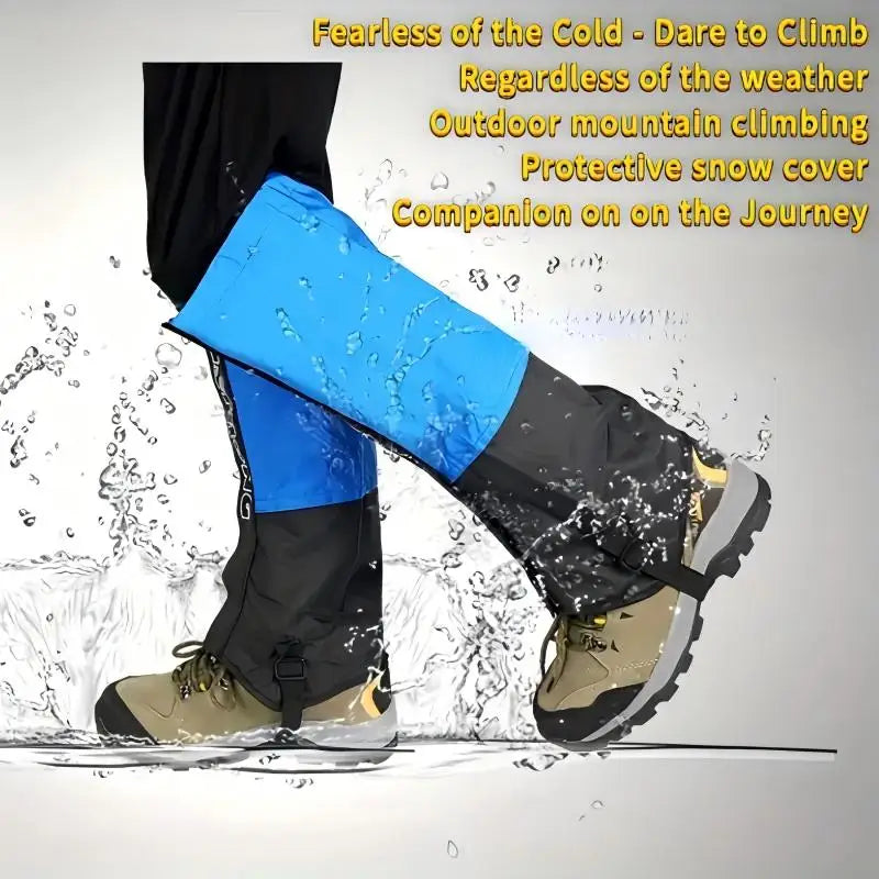 Waterproof Knee-High Hiking & Snow Gaiters | Adjustable Unisex Leg Gaiters with Rubber Foot Strap