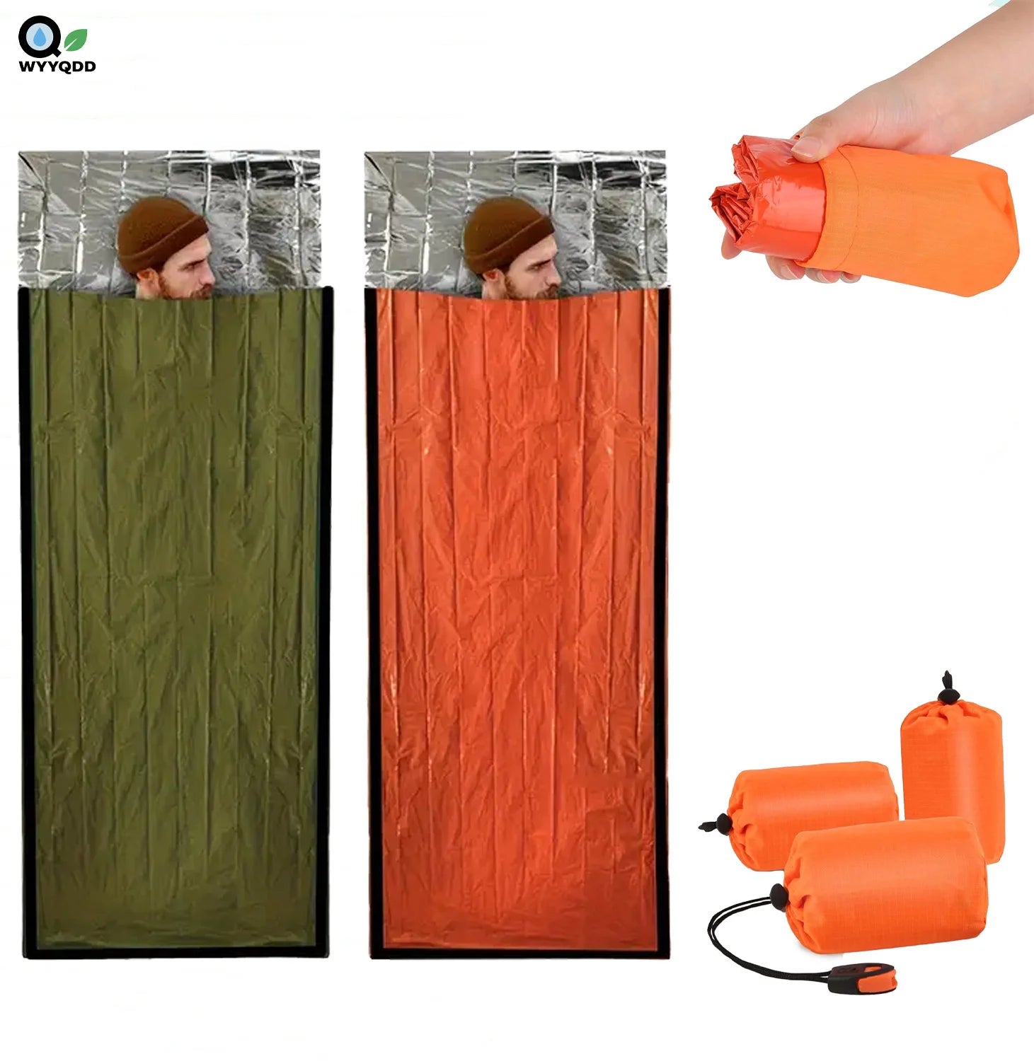 Trail Gear Accessories: 1 PC Portable Emergency Sleeping Survival Bag Blanket / Rungear