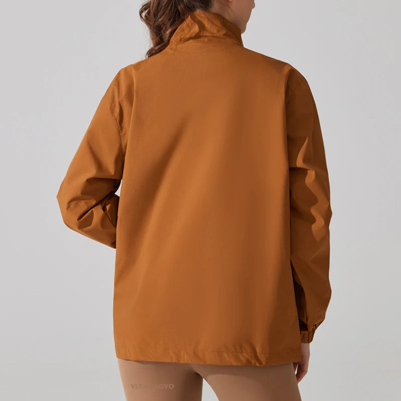 Women's Winter Apparel: Lightweight, Waterproof, Stand Collar, Windbreaker Jacket / Rungear