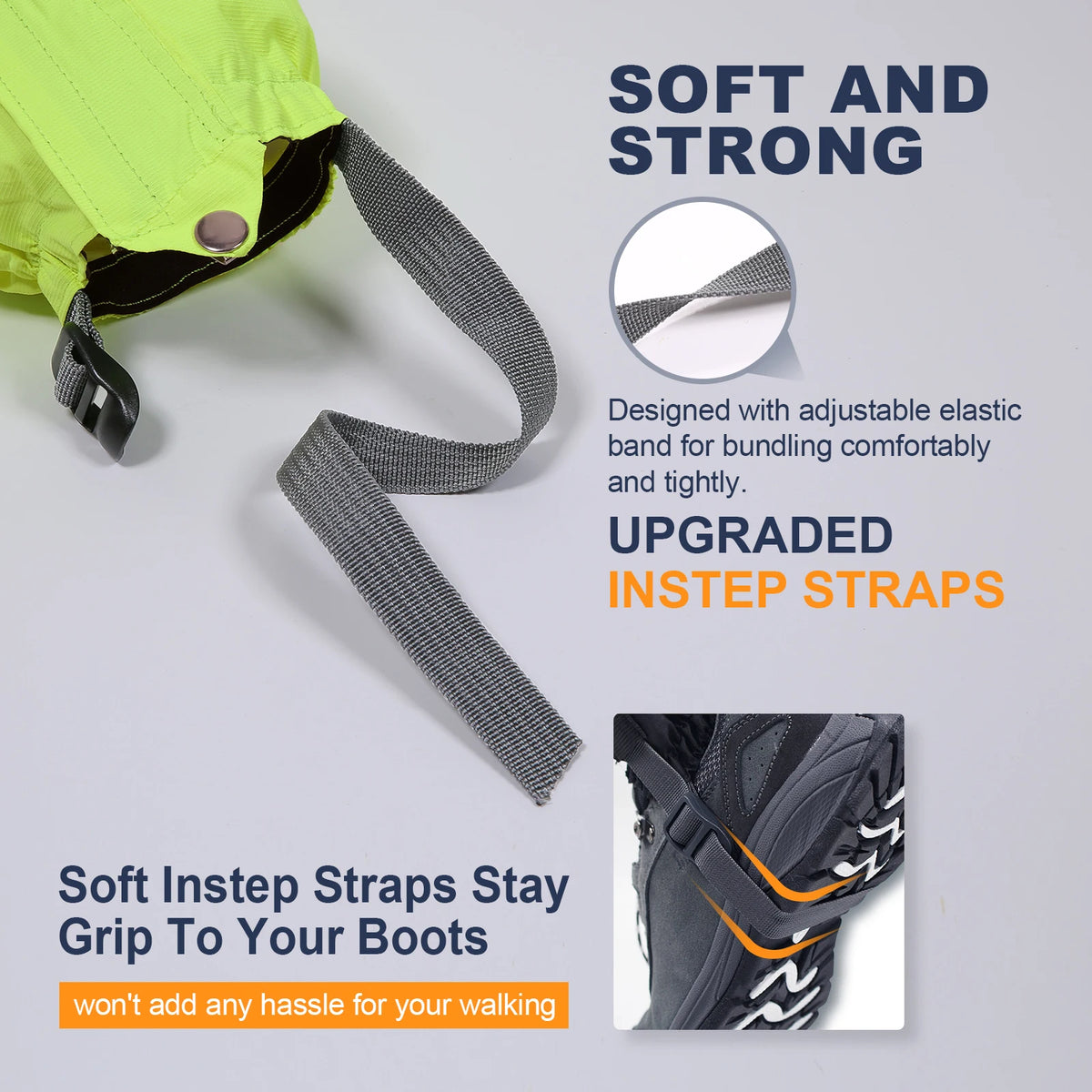 Lixada Water-Resistant Zippered Leg Gaiters – Full Length Snow & Hiking Gaiters for Outdoor Sports