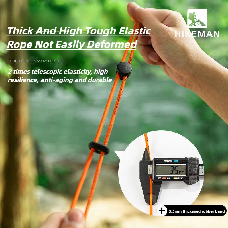 Trail Gear Accessories: HIKEMAN 4pcs Elastic Ropes, Adjustable Strap, Fixed Retention Buckle / Rungear