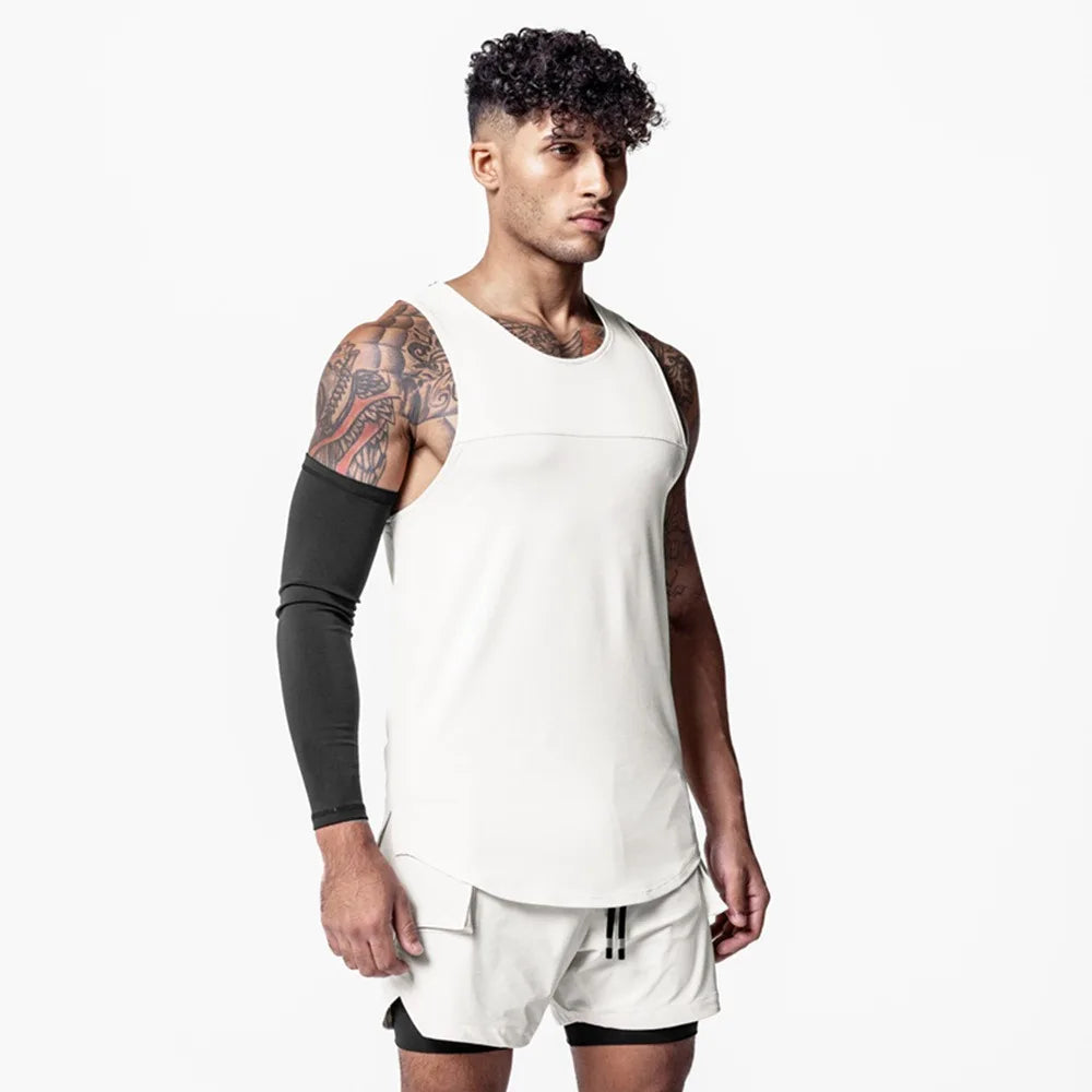 Men's Quick-Dry Apparel: Sleeveless, Breathable Mesh, Quick-Dry Workout Fitness Tank Top Singlet / Rungear