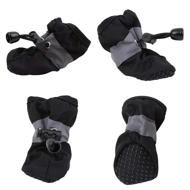 Warm Anti-Slip Cotton Dog Shoes & Socks | Thick Protective Boots for Small Dogs & Cats | Set of 4 | RUNGEAR