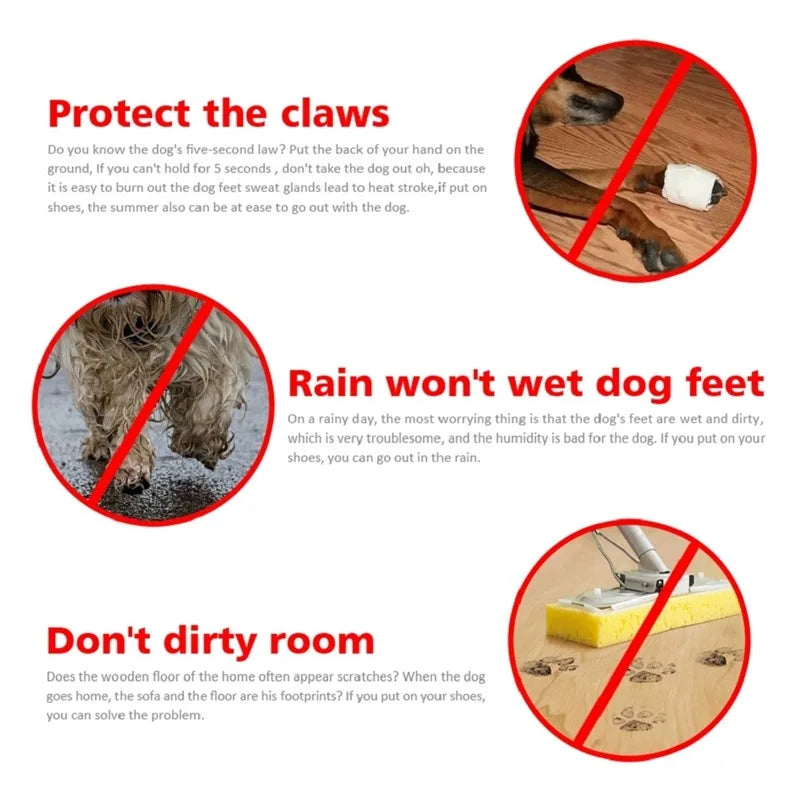 Warm Anti-Slip Cotton Dog Shoes & Socks | Thick Protective Boots for Small Dogs & Cats | Set of 4 | RUNGEAR