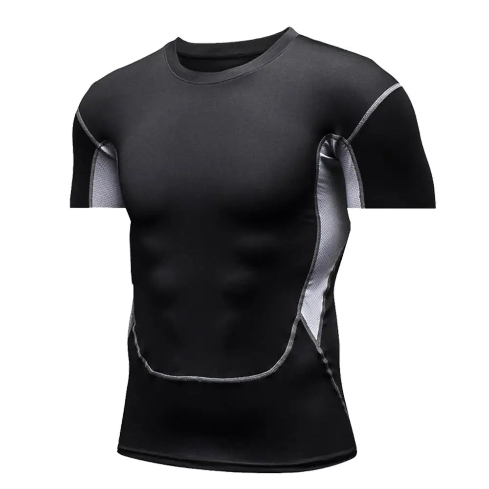 Men's Compression Training Shirt – Short Sleeve Rashguard for Running & Gym Workouts