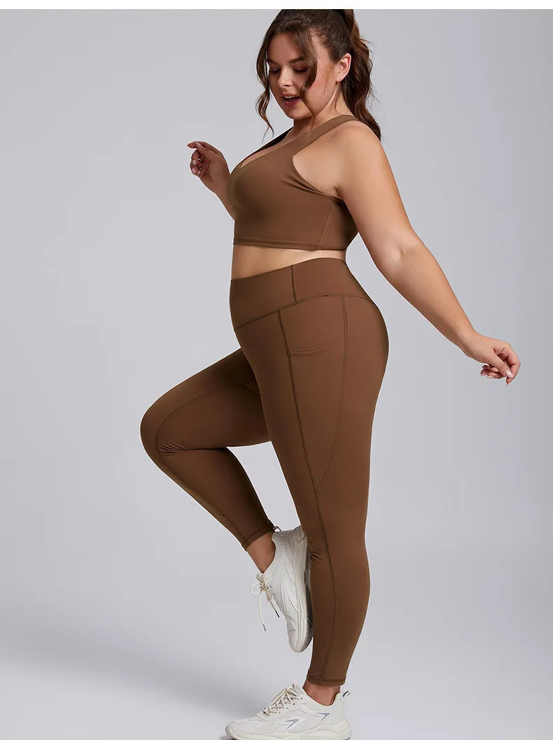 Women's Activewear Sets: 1/2PC Plus Size, Super Stretch Sports Bra Gym Leggings Fitness Suit S-3XL / Rungear