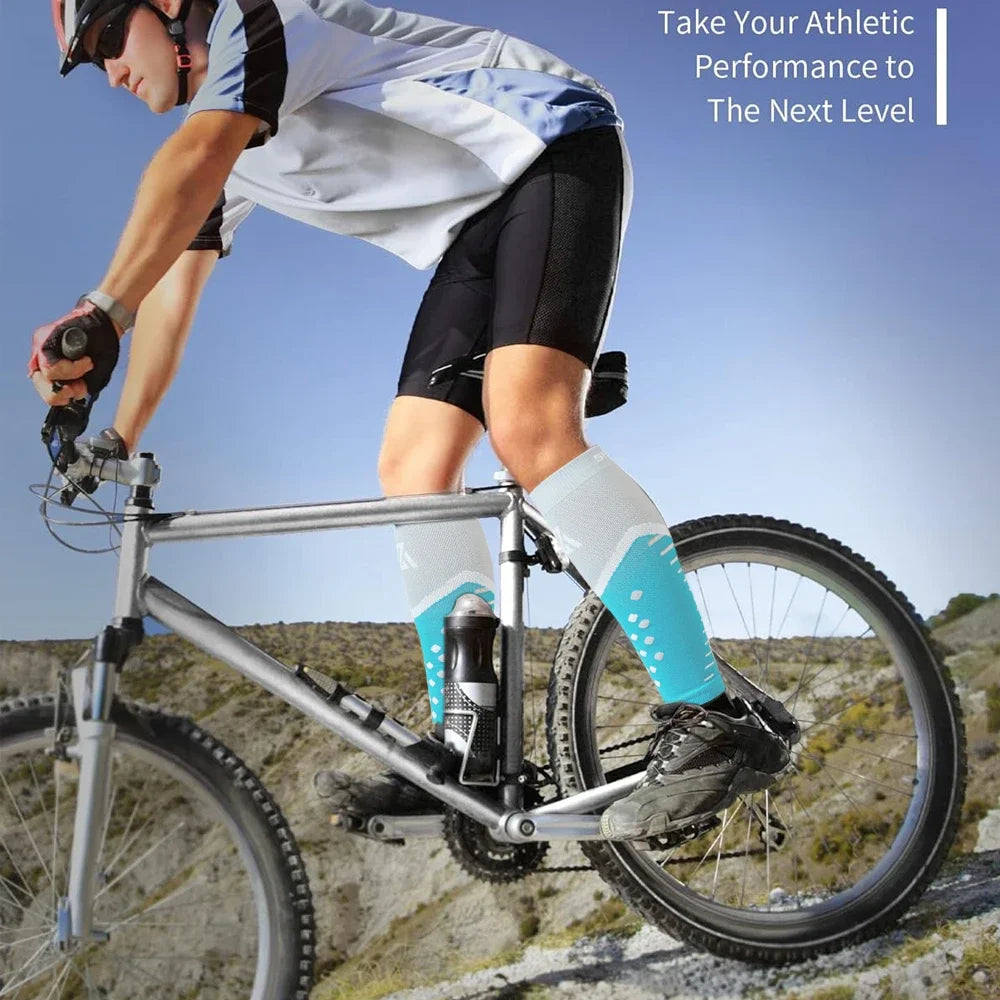 Compression Apparel Gear: 1Pair Unisex, Footless Calf Compression Sleeve Socks for Shin Splint &Varicose Vein / Rungear