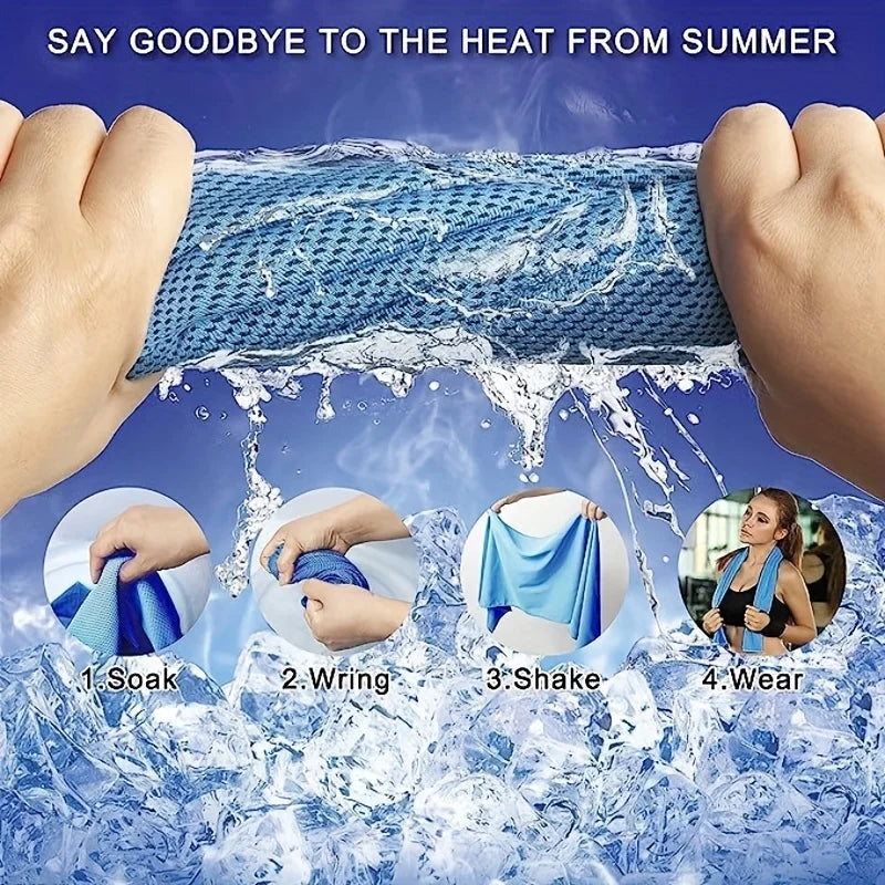 Running Accessories Gear: 4PC Cooling Towels (35.4 * 11.8 Inches), Soft Breathable Sports Towels For Fitness / Rungear