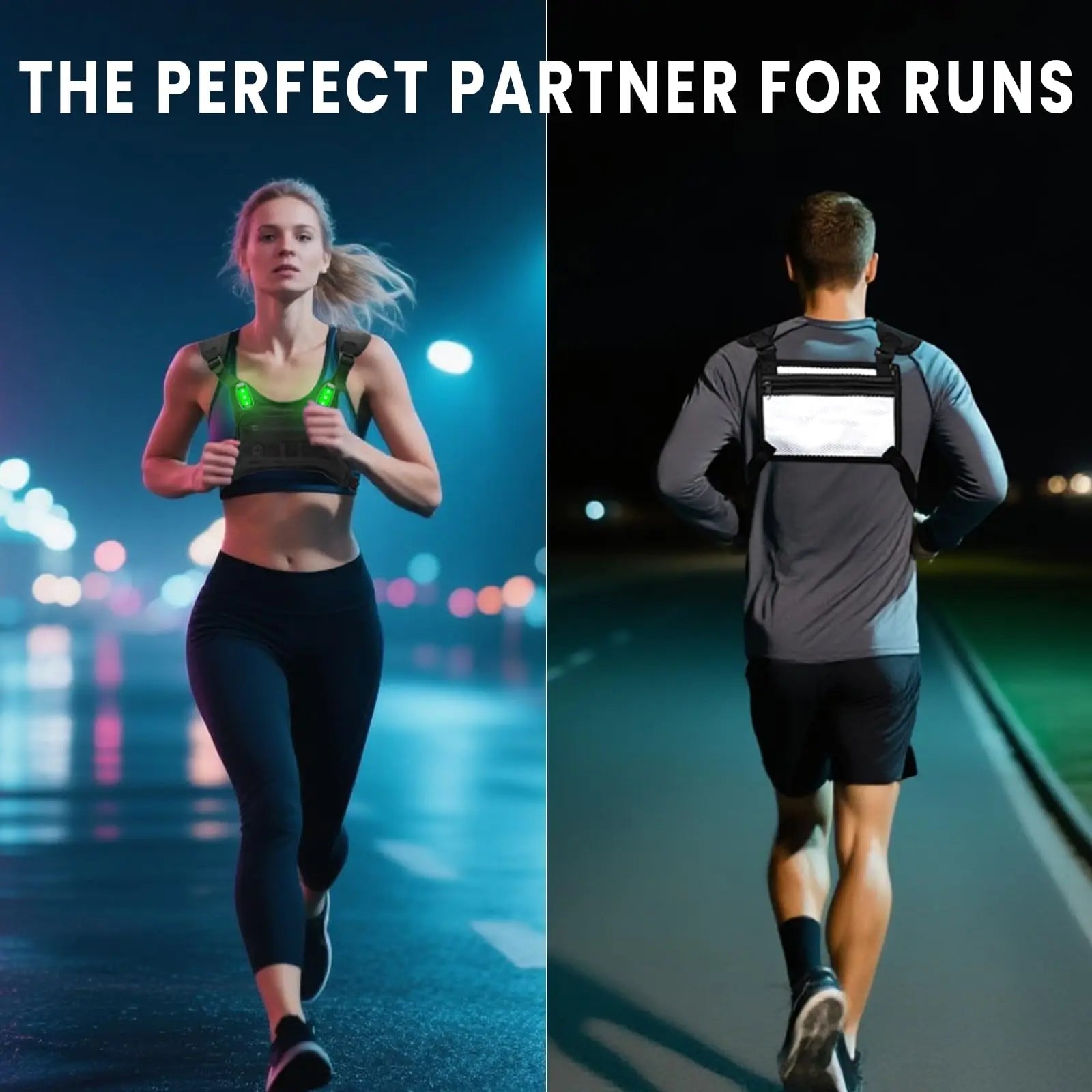 Running Safety Accessories: Reflective, Quick-Dry, Waterproof, Win Chest Pack Phone Holder With Extra Storage LED Light Chest Vest For Cycling Motorcycle Workouts Fitness Enthusiasts Must