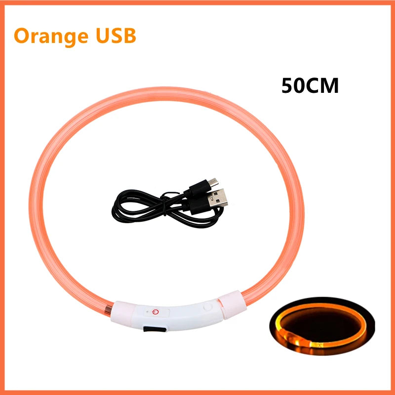 Pet Safety Gear: USB, Adjustable LED Rechargeable Safety Collar For Large Small Dogs / Rungear