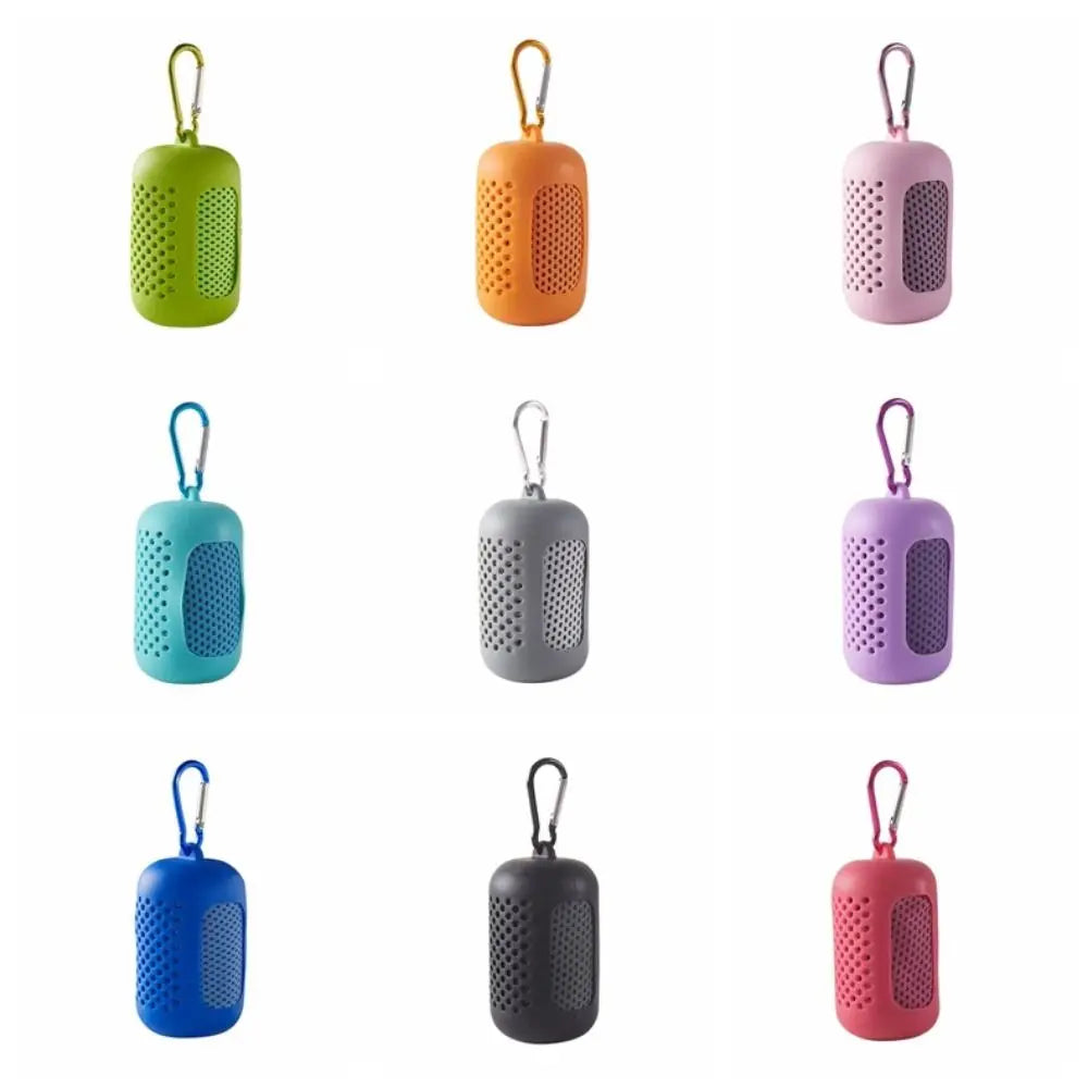 Run/ Trail Accessories: Mini Portable Quick Drying, Sweat Absorption Sports Cold Towel With Hook / Rungear