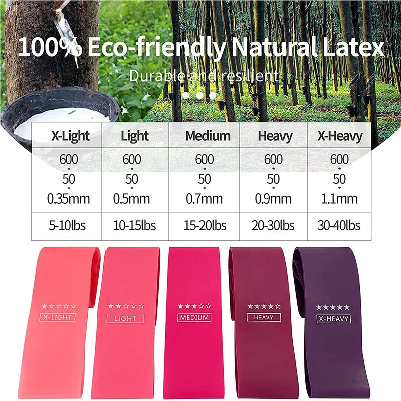 Resistance Elastic Loop Exercise Bands 5 Different Levels Suitable For Strength Training