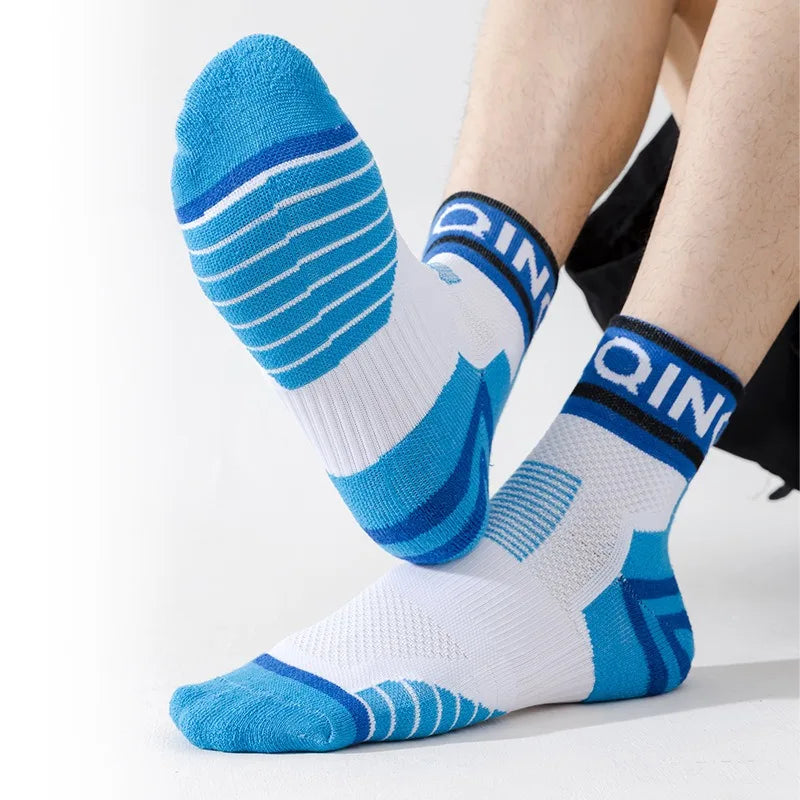Marathon Sport Ankle Socks – 4-Pair Pack, Shock-Absorbing, Anti-Slip & Breathable