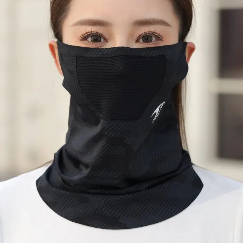 Cooling Sun Protection Neck Gaiter with Ear Loops | Breathable Face Cover | RUNGEAR