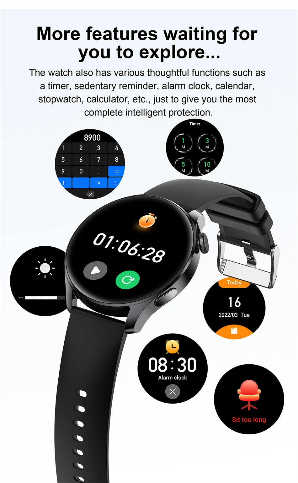Tech Accessories Gear: 2026 New Smart Watch For Men HD AMOLED Screen, GPS, Motion Heart Rate, Bluetooth, Calls / Rungear