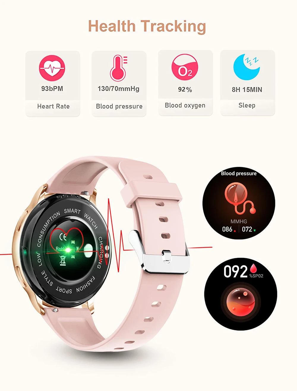 Rungear Tech Accessories: MEVADEN Bluetooth Smart Watch, Custom Dial Fitness Tracker For Android IOS Y22 / Rungear