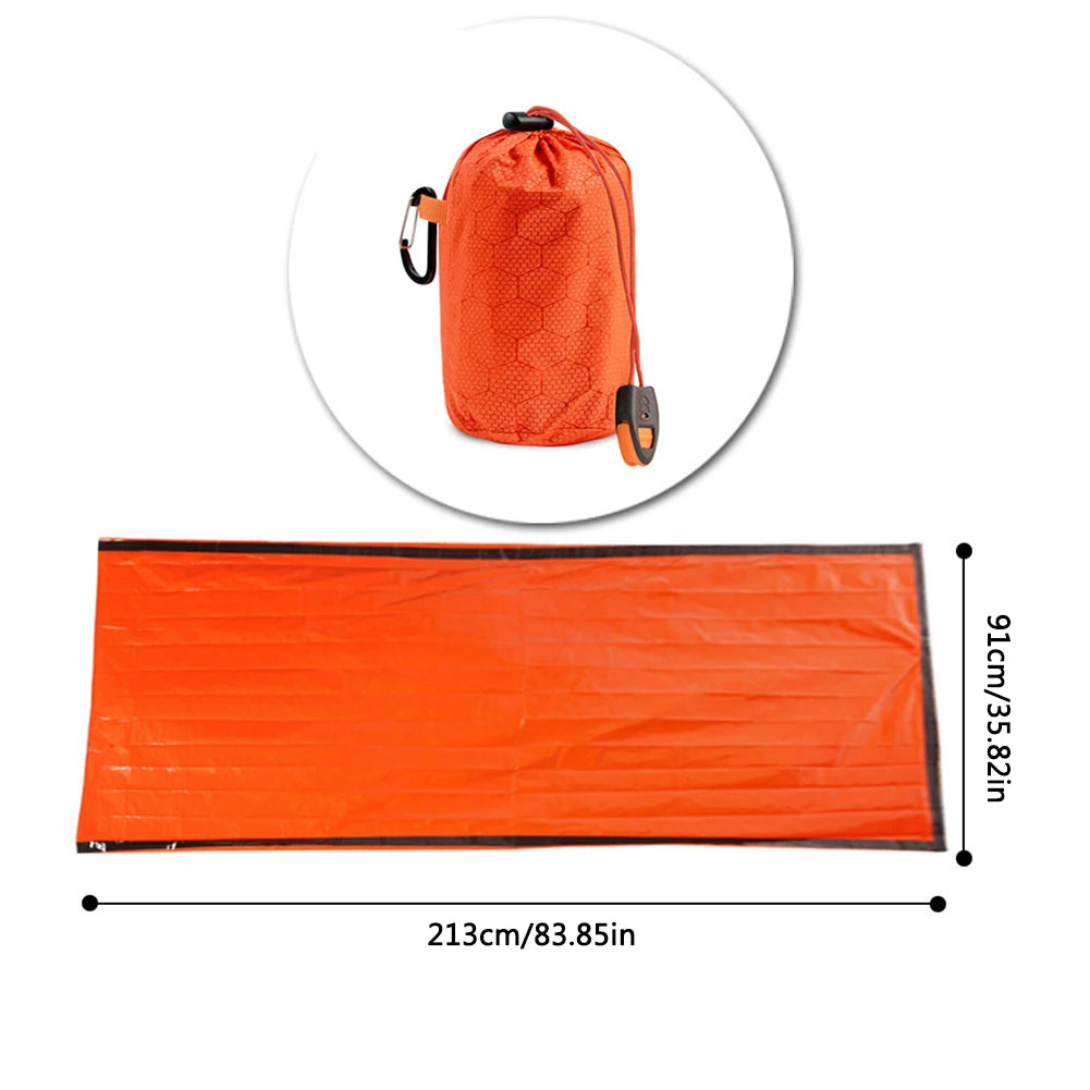 RUNGEAR Emergency Thermal Survival Sleeping Bag | Waterproof PE Aluminium Bivy Sack for Trail Running, Hiking & Camping