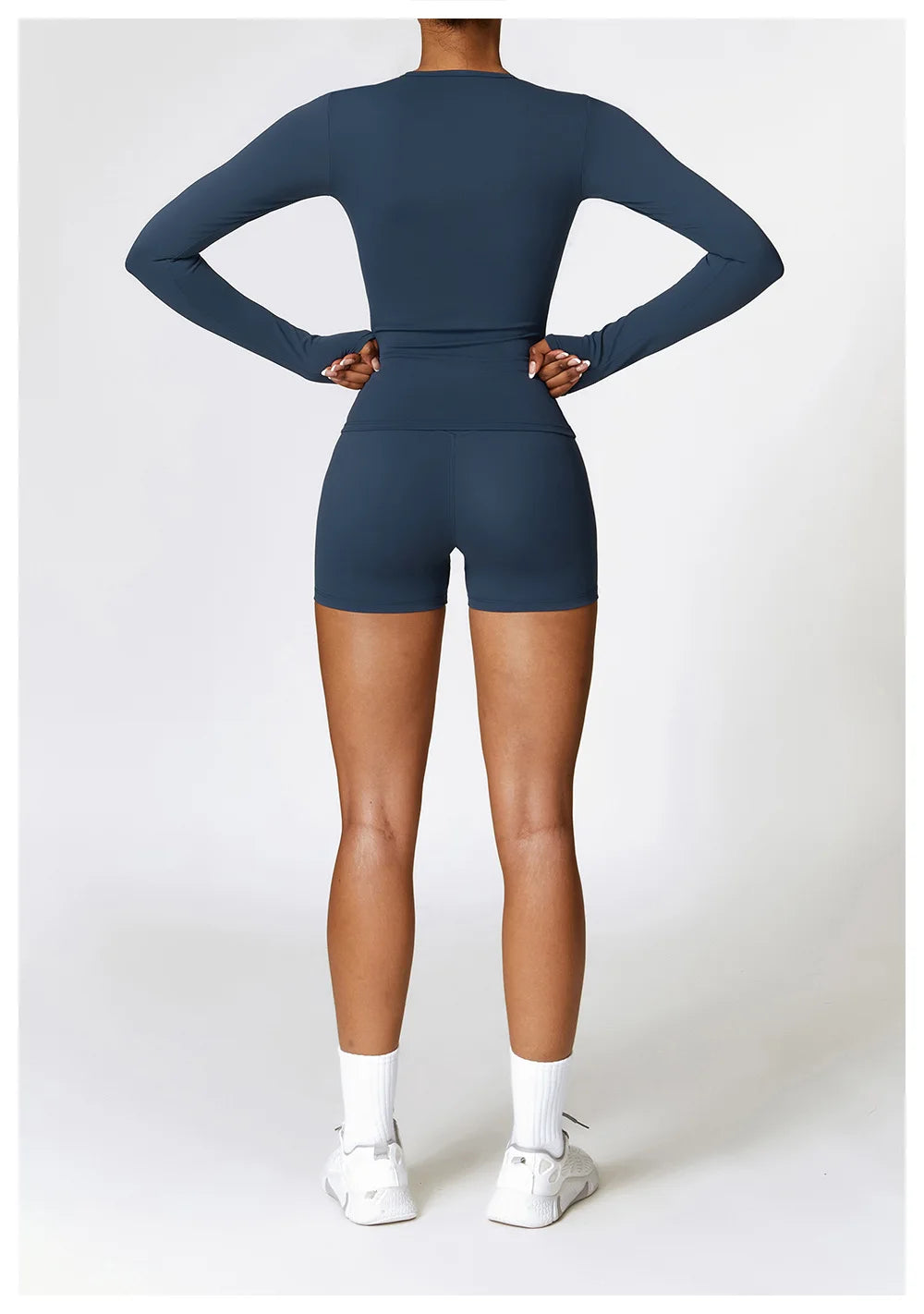 Women's Quick Dry Apparel: Breathable, Long Sleeved, Round Neck, Crop Top Workout Running, Hiking Set / Rungear