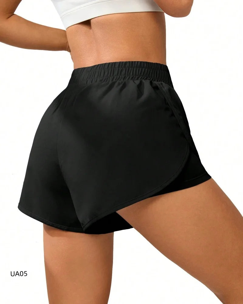 Women's 2-in-1 Quick Dry Running Shorts High Waist Yoga Gym Workout Sports Anti-Chafe Athletic Shorts Tennis And Beach