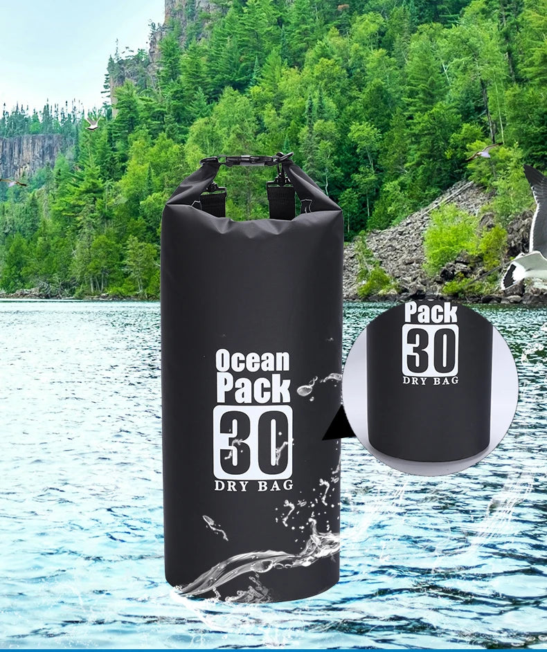 Waterproof PVC Roll-Top Dry Bag | 2L to 30L, Roll-Top Buckle Closure, Shoulder Strap Options | RUNGEAR