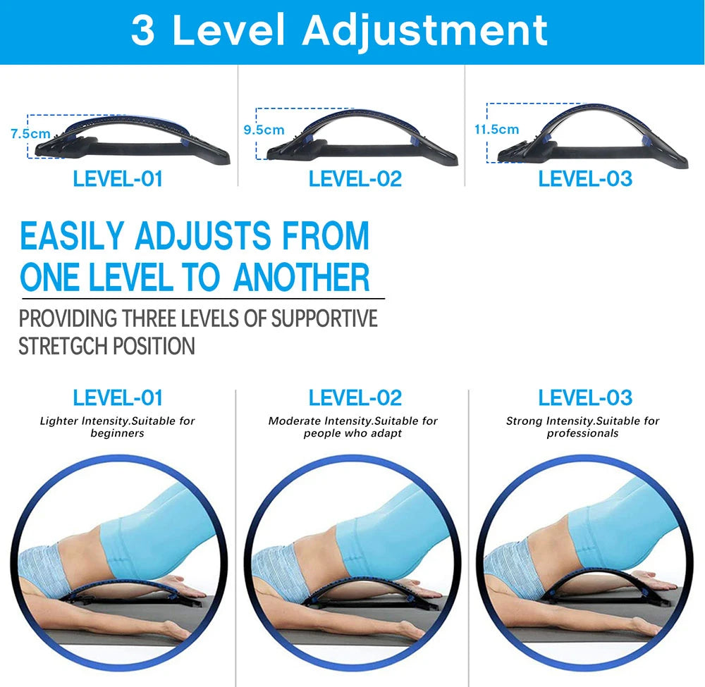 Magnetic Back Massage Muscle Relax Stretcher Posture Therapy Lumbar Support Pain Relief