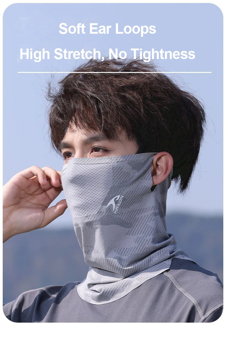 Cooling Sun Protection Neck Gaiter with Ear Loops | Breathable Face Cover | RUNGEAR