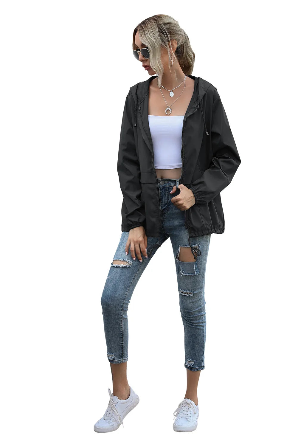 Women's Jackets Apparel: Ultralight, Waterproof, Windproof, Slim Hooded Windbreaker Jacket / Rungear
