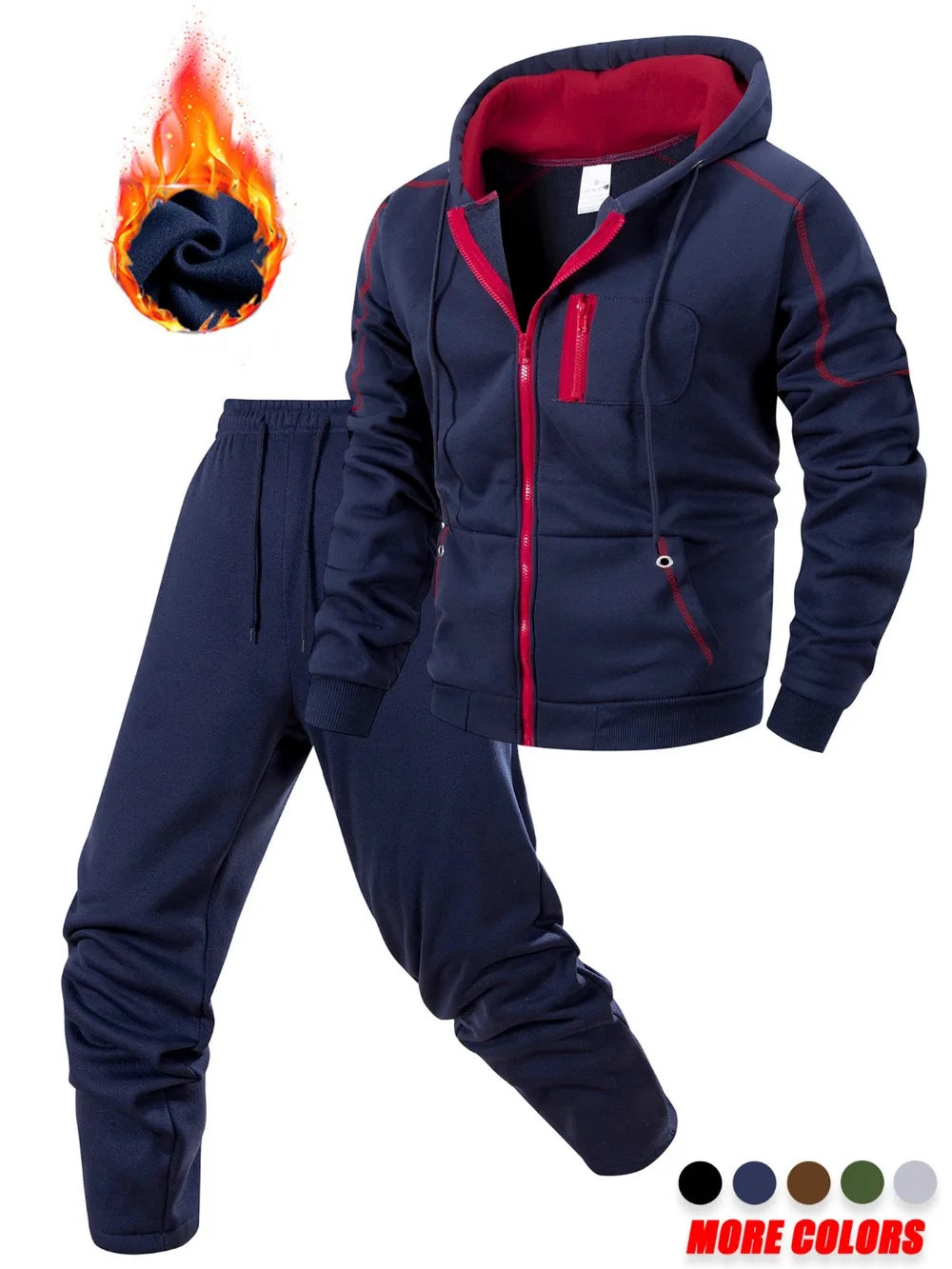Men's Winter Apparel: Sporty Casual Jogging Hooded Sweatshirt + Tracksuit Pants / Rungear