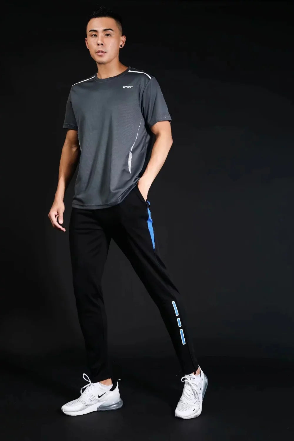 Men's Quick-Dry Running Trackpants – Slim Fit, Elastic Waist | Gym & Training