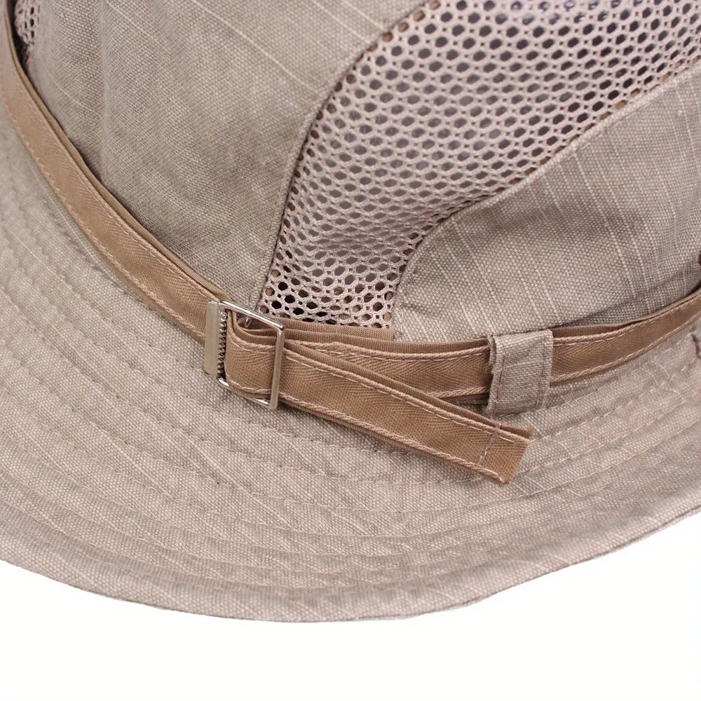Men's Breathable Mesh Boonie Hat | Wide Brim Sun Hat for Hiking & Fishing
