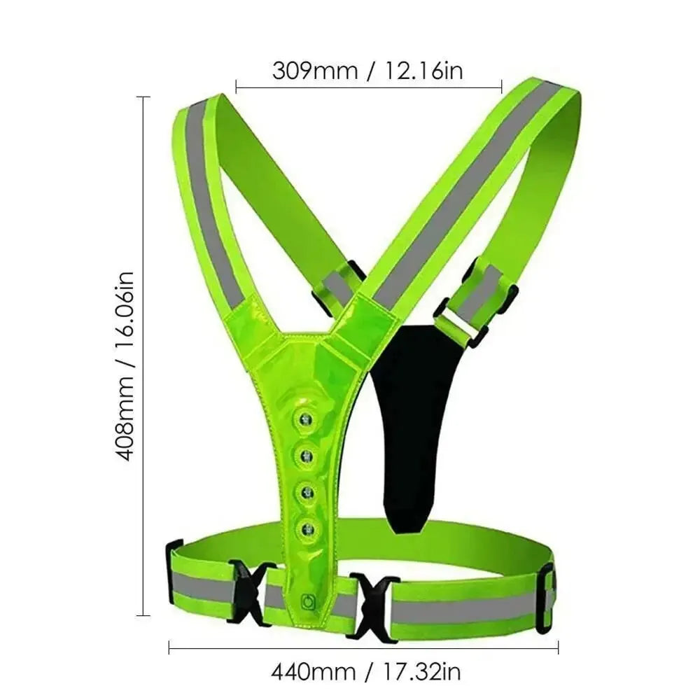 LED Reflective Running Vest – High Visibility Night Safety Harness | Running & Cycling