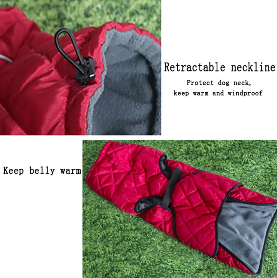 Dog Waterproof Reflective Winter Jacket | Warm Polyester Coat for Medium & Large Dogs | RUNGEAR