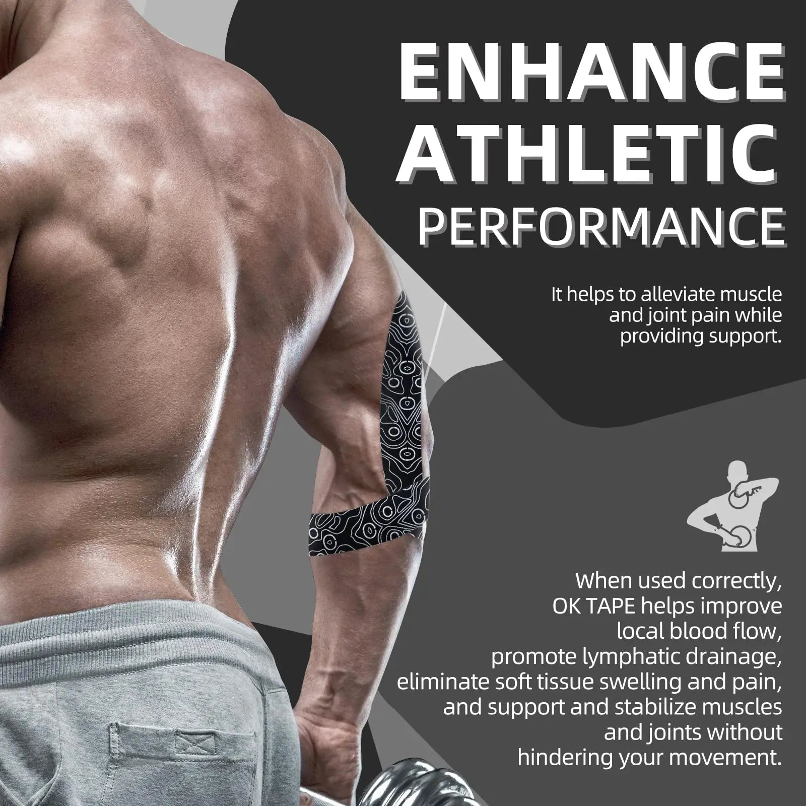 OKTAPE PRO Bulk Kinesiology Tape Roll | 5cm × 31.5m | Latex-Free Elastic Therapeutic Tape