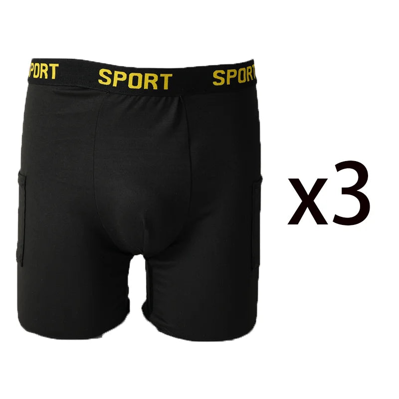 Men's Sports Boxer Shorts 3-Pack – High Elasticity, Breathable Flat-Crotch Underwear
