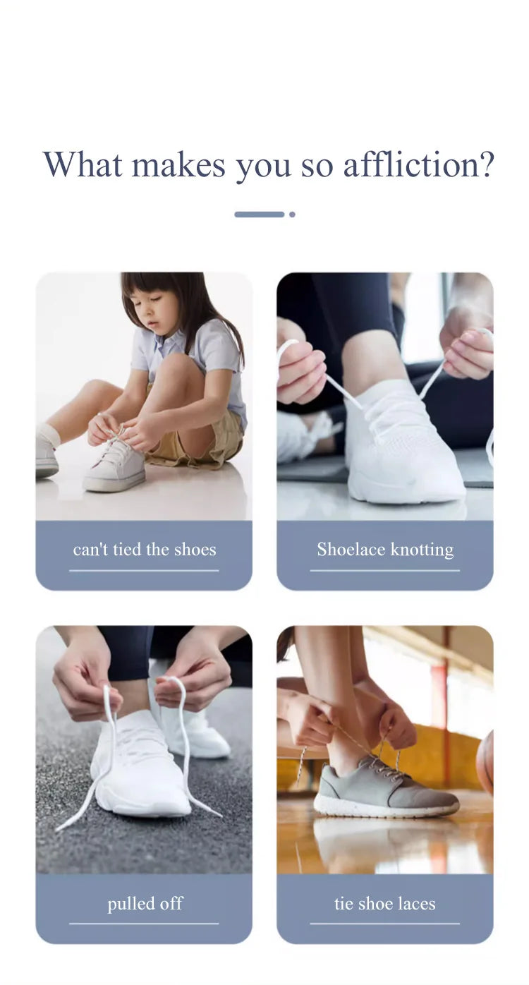 8mm Wide No-Tie Elastic Shoelaces with Press-Lock Buckle | Flat Laces for Sneakers