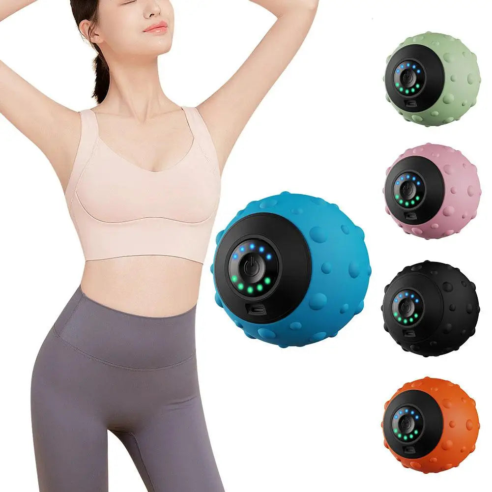 Vibrating Fascia Ball Massager – Electric Muscle Relaxation & Deep Tissue Recovery for Yoga, Fitness & Body Care