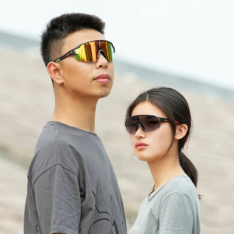 ROCKBROS Photochromic Running Glasses – UV400 Polarized Bike Sunglasses for MTB & Road Cycling